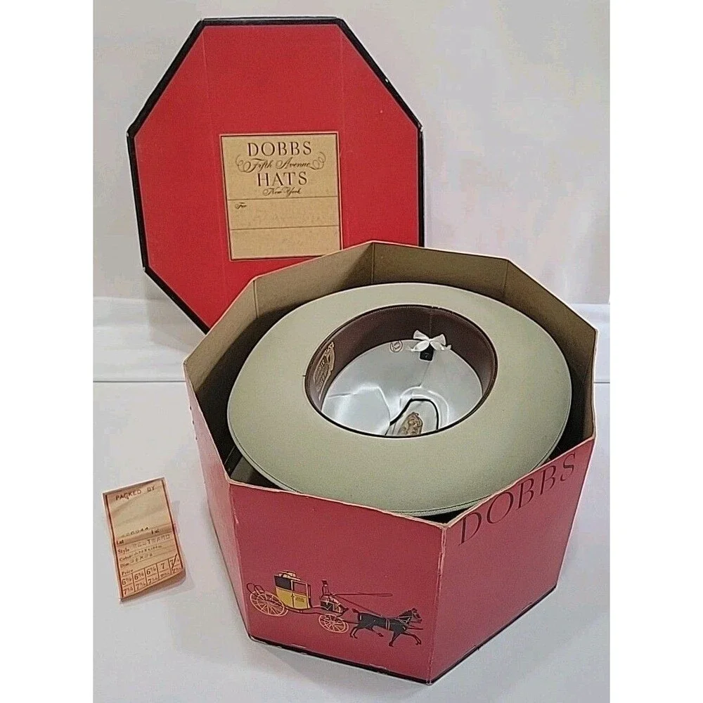 Vtg 1960s Stetson Open Road 3X Beaver Hat Size 7 LO Houston Texas + Dobbs Box